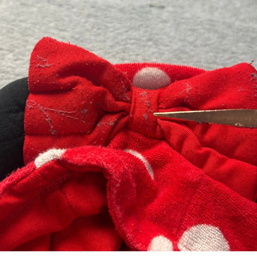Disney Minnie Mouse Cover Up Robe Girls 7/8 Red Polka Dot Hooded‎ Plush Zip